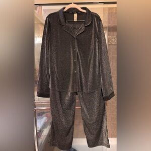 NWT Jessica Simpson Pajama Set Black Sparkle Soft Women’s Size XL